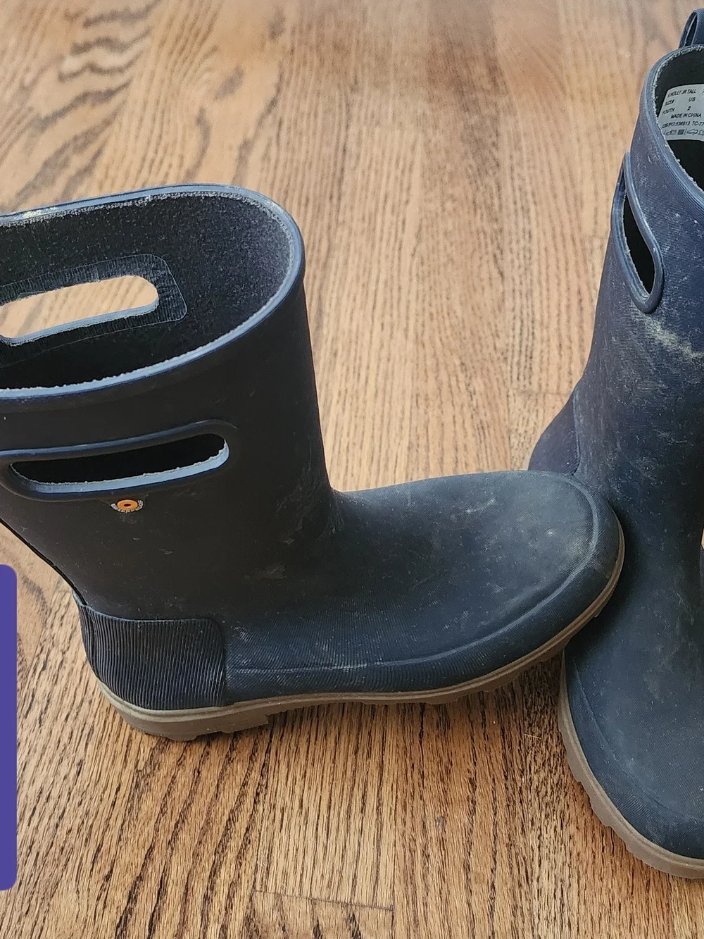 Tall Navy Bogs Rubber Rain Boots